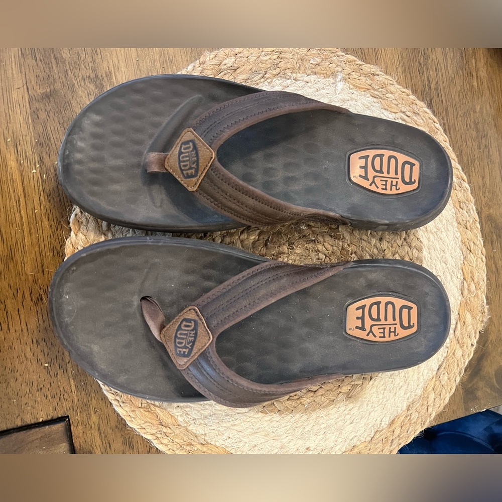 Hey Dude Dark Brown Flip Flops